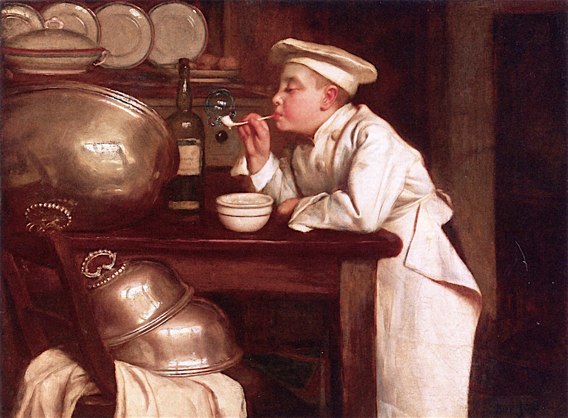 Blowing Bubbles by Claude Joseph Bail,A3(16x12")Poster