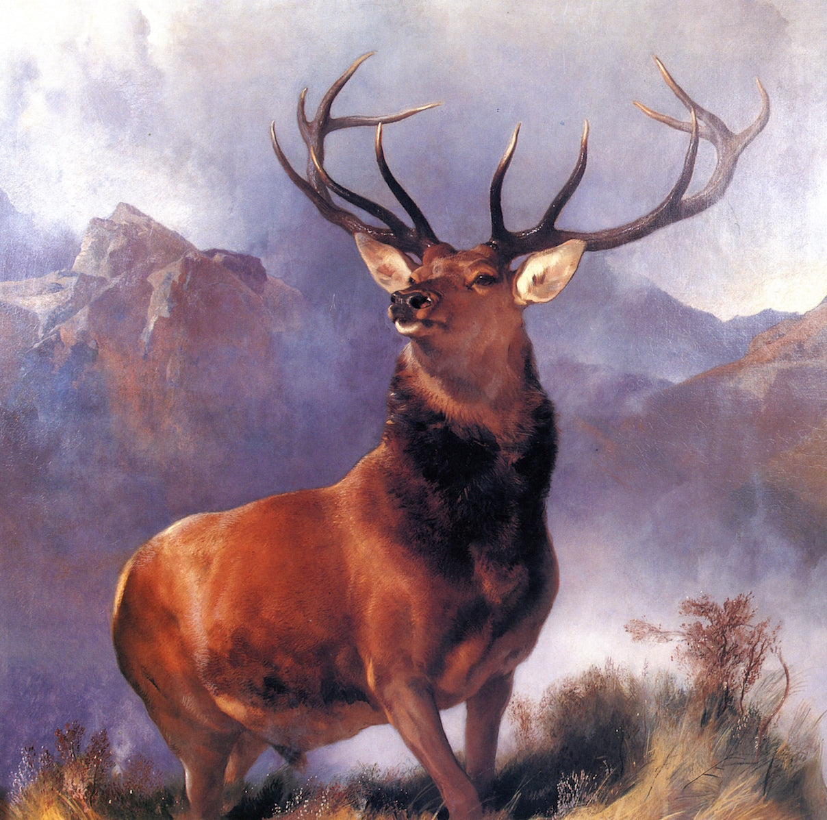 Monarch of the Glenn, vintage artwork by Sir Edwin Landseer, A3 (16x12") Poster Print