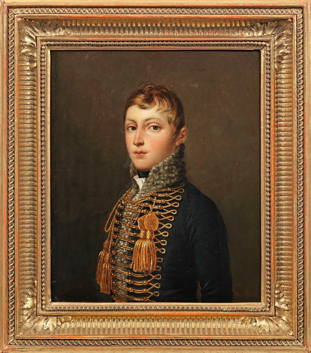 Portrait of a Young Hussar’s Officer, vintage artwork by Karl Oesterley, Sr., A3 (16x12") Poster Print
