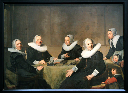 Group portrait of the regentesses of the Heilige Geesthuis in Haarlem, vintage artwork by Jan Cornelisz. Verspronck, 12x8" (A4) Poster