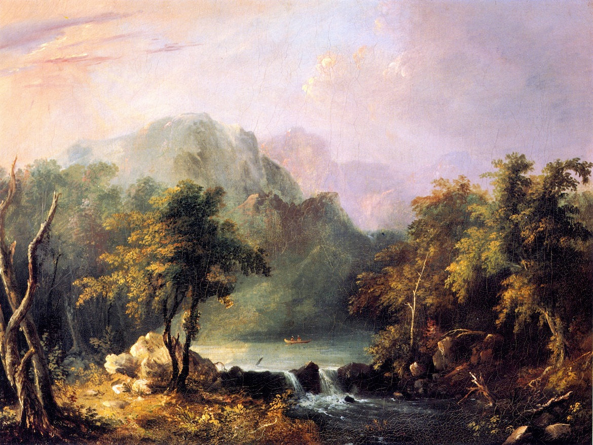Canoeing by  the Rapids at Twilight, vintage artwork by Charles Codman, A3 (16x12") Poster Print