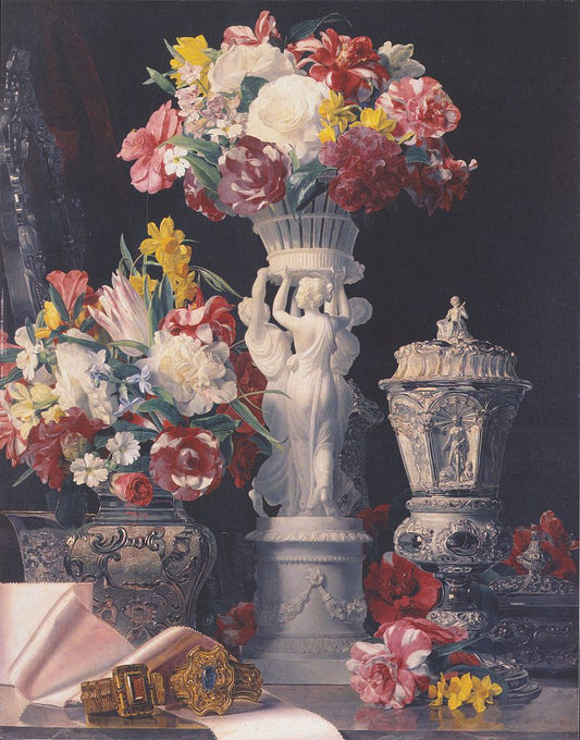 Birthday table, vintage artwork by Ferdinand Georg Waldmüller, A3 (16x12") Poster Print