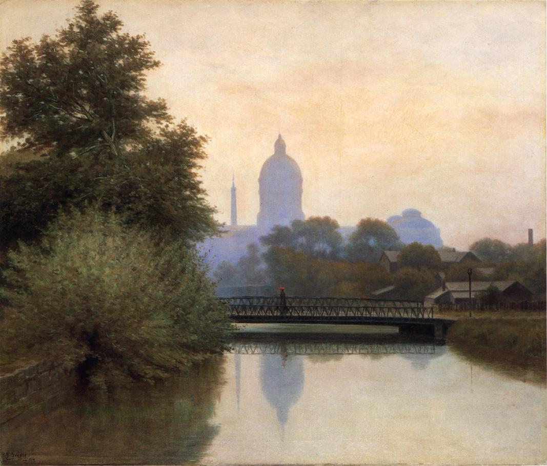 The Canal, Early Morning, vintage artwork by Richard B. Gruelle, 12x8" (A4) Poster