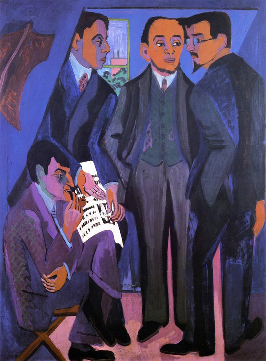 Eine Klünstlerruppe, vintage artwork by Ernst Ludwig Kirchner, 12x8" (A4) Poster