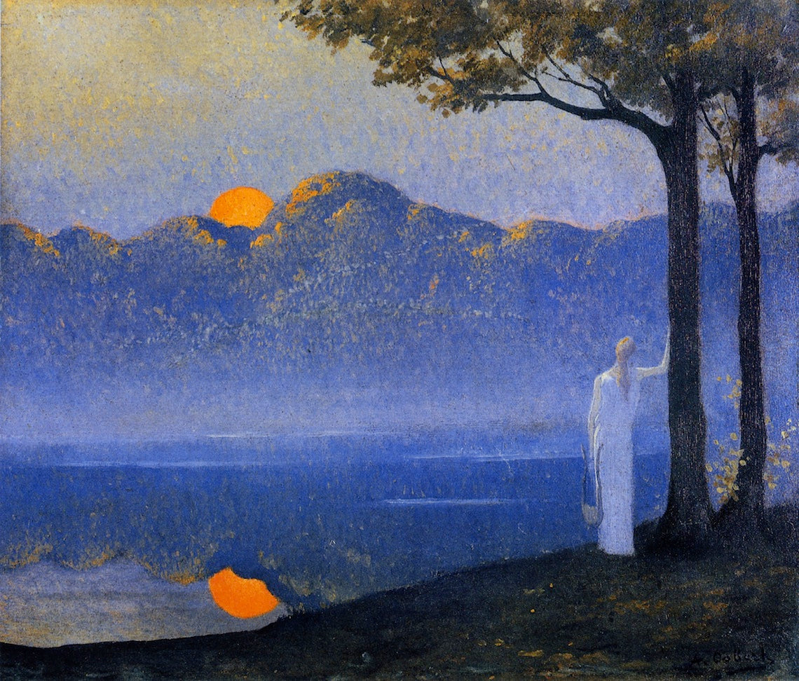 The Muse at Sunrise, vintage artwork by Alphonse Osbert, 12x8" (A4) Poster