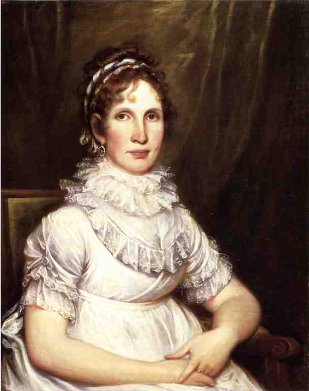 Portrait of Mrs. Isaac Bronson (nee Anna Olcott), vintage artwork by John Trumbull, 12x8" (A4) Poster