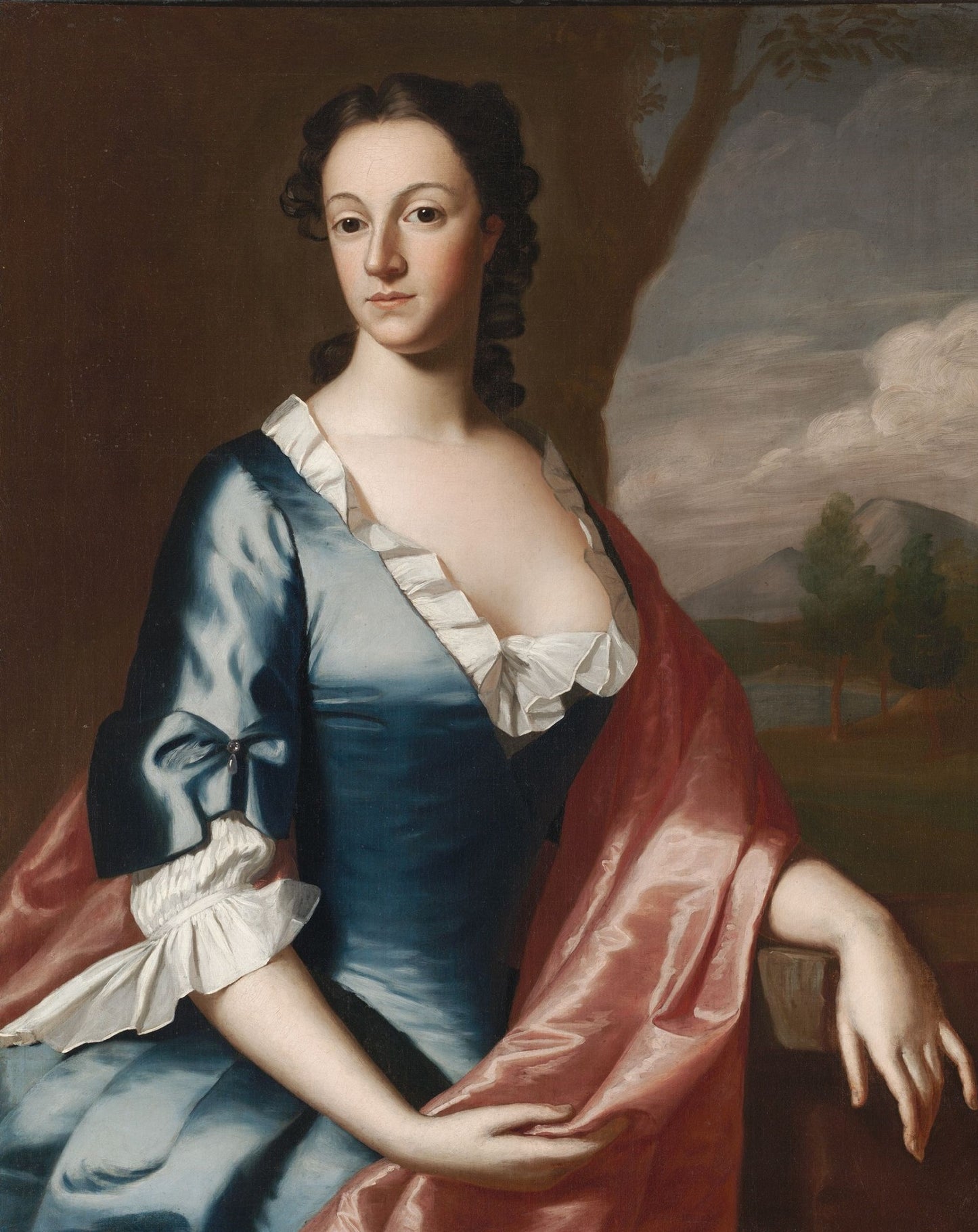 Susannah Speakman Inman (Mrs. Ralph Inman) (1727-1761), vintage artwork by Robert Feke, 12x8" (A4) Poster