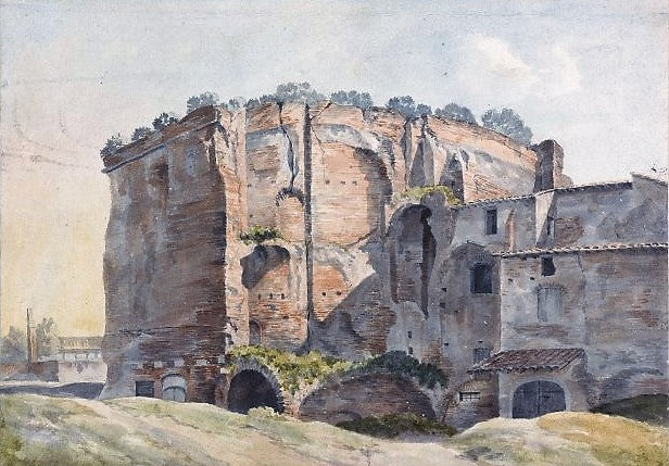 The Baths of Titus, vintage artwork by John Warwick Smith, 12x8" (A4) Poster