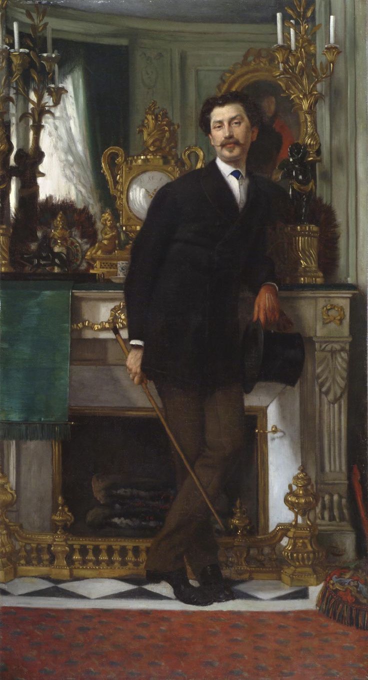 Portrait of Eugène Coppens de Fontenay, vintage artwork by James Tissot, 12x8" (A4) Poster