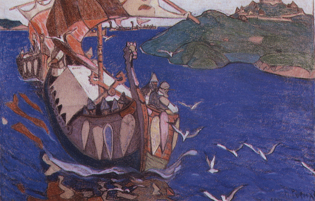 Guests from Overseas by Nicholas Roerich,16x12(A3) Poster
