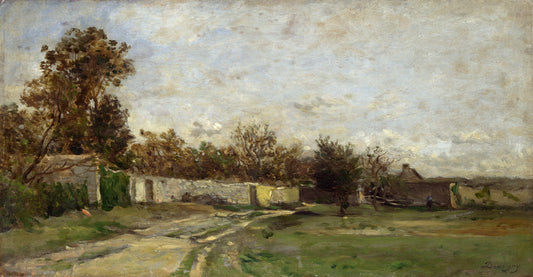 The Garden Wall, vintage artwork by Charles-François Daubigny, A3 (16x12") Poster Print