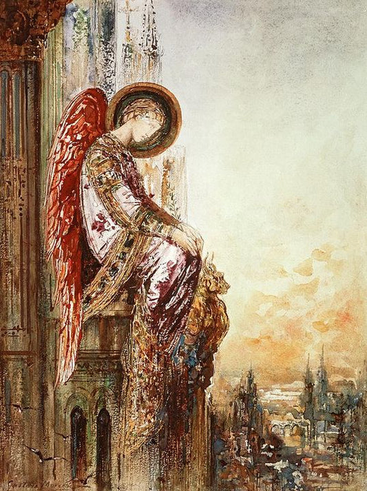 Angel Traveller, vintage artwork by Gustave Moreau, 12x8" (A4) Poster