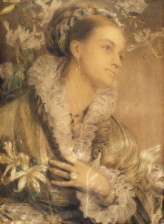 Louisa, vintage artwork by Anthony Frederick Sandys, 12x8" (A4) Poster