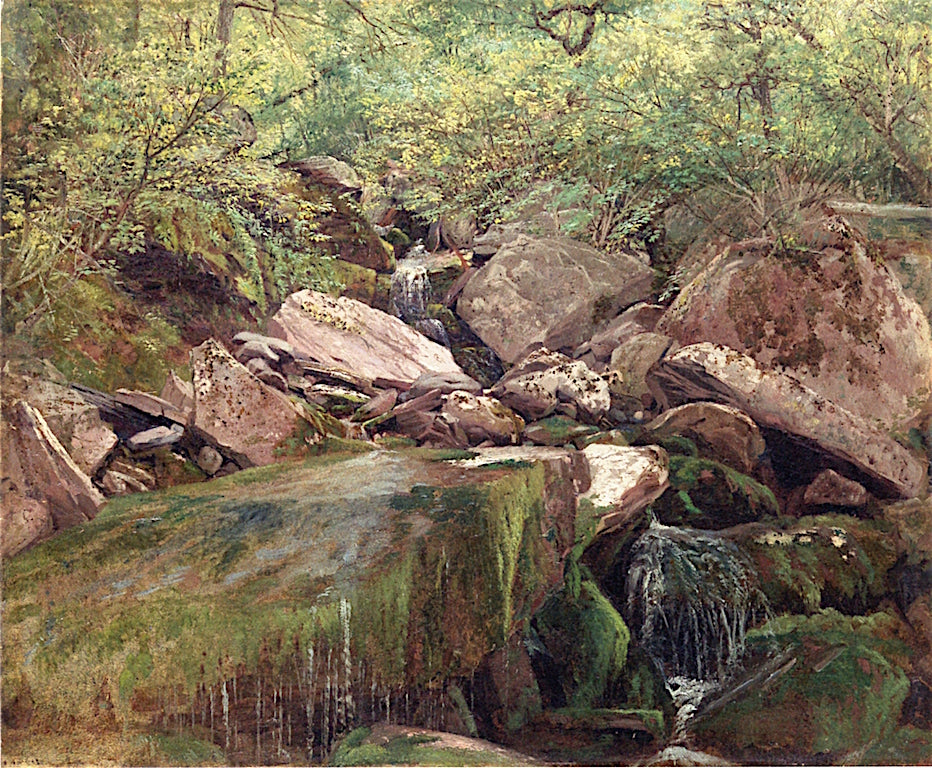 The Cascades, Pinkham Notch, Mt. Washington, vintage artwork by Aaron Draper Shattuck, 12x8" (A4) Poster