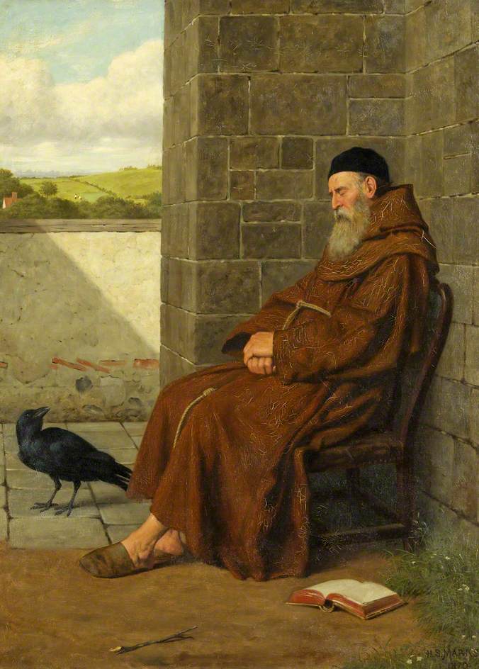 The Convent Raven, vintage artwork by Henry Stacy Marks, 12x8" (A4) Poster