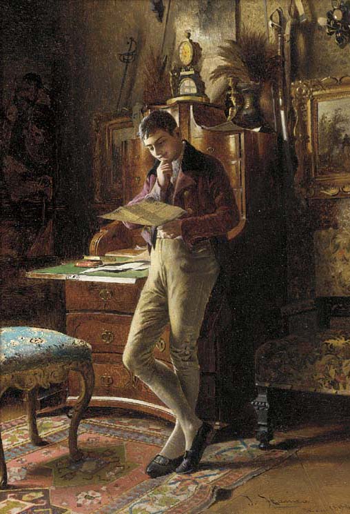 A discovered document, vintage artwork by Johann Hamza, 12x8" (A4) Poster