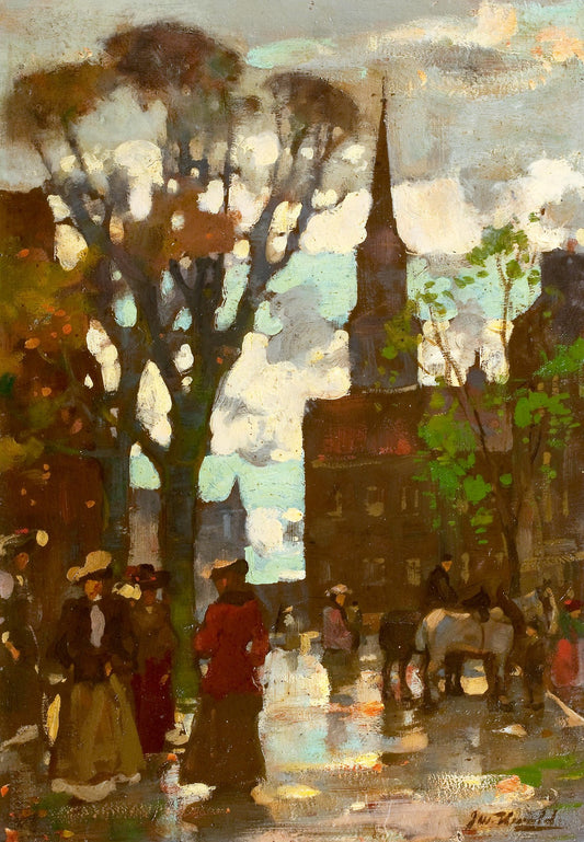 Evening Arbroath, vintage artwork by James Watterston Herald, 12x8" (A4) Poster