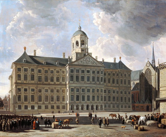 The Town Hall on the Dam in Amsterdam, vintage artwork by Gerrit Adriaensz.Berckheyde, 12x8" (A4) Poster