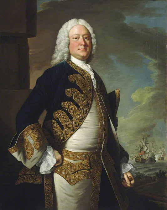 Admiral John by ng, Admiral of the Blue, vintage artwork by Thomas Hudson, 12x8" (A4) Poster