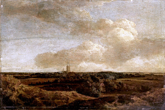 A Panoramic View of Noordwijk, vintage artwork by Jan Vermeer van Haarlem, 12x8" (A4) Poster