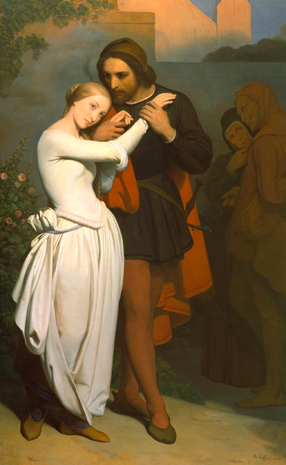 Faust and Marguerite in the Garden, vintage artwork by Ary Scheffer, A3 (16x12") Poster Print