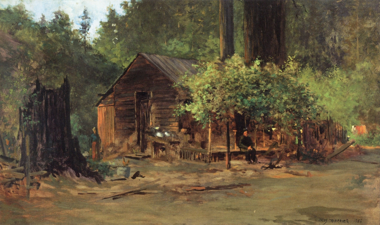 Cabin in the Woods, vintage artwork by Jules Tavernier, 12x8" (A4) Poster