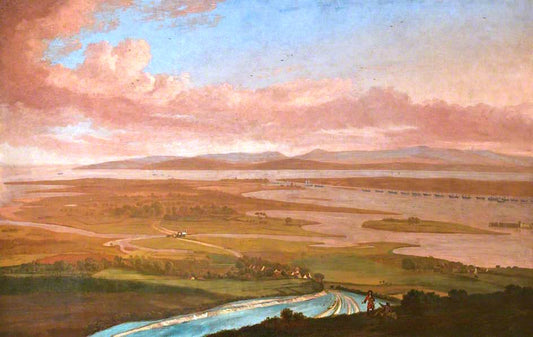 Panoramic View of Portsmouth, vintage artwork by Hendrick Danckerts, 12x8" (A4) Poster