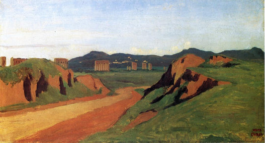 Aqueducts in the Roman Campagna, vintage artwork by Jean-Baptiste-Camille Corot, A3 (16x12") Poster Print