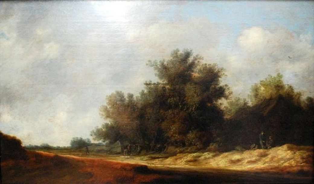 The Road among Dunes, vintage artwork by Salomon van Ruysdael, 12x8" (A4) Poster