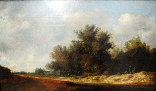 The Road among Dunes, vintage artwork by Salomon van Ruysdael, 12x8" (A4) Poster