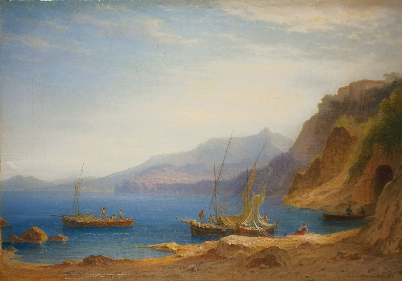 Italian Mountain Lake, vintage artwork by Carl Morgenstern, A3 (16x12") Poster Print