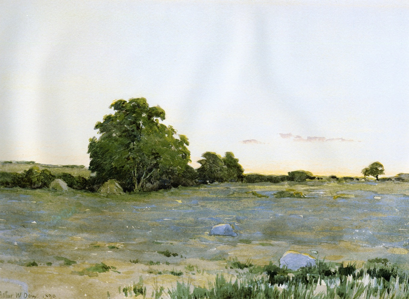Water Meadows at Sunset, vintage artwork by Arthur Wesley Dow, 12x8" (A4) Poster
