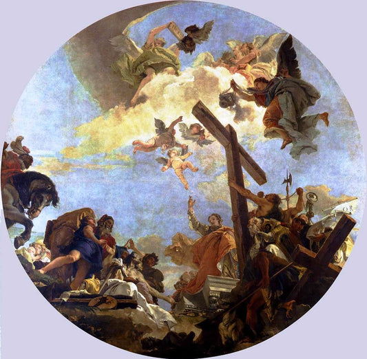 Discovery of the True Cross, vintage artwork by Giovanni Battista Tiepolo, 12x8" (A4) Poster