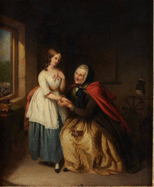 The grandmothers gift, vintage artwork by John Faed, R.S.A., A3 (16x12") Poster Print