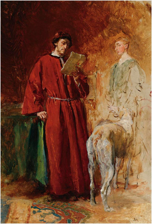 Sketch of the Artist's Don with Édouard Detaille, vintage artwork by Jean-Louis Ernest Meissonier, A3 (16x12") Poster Print