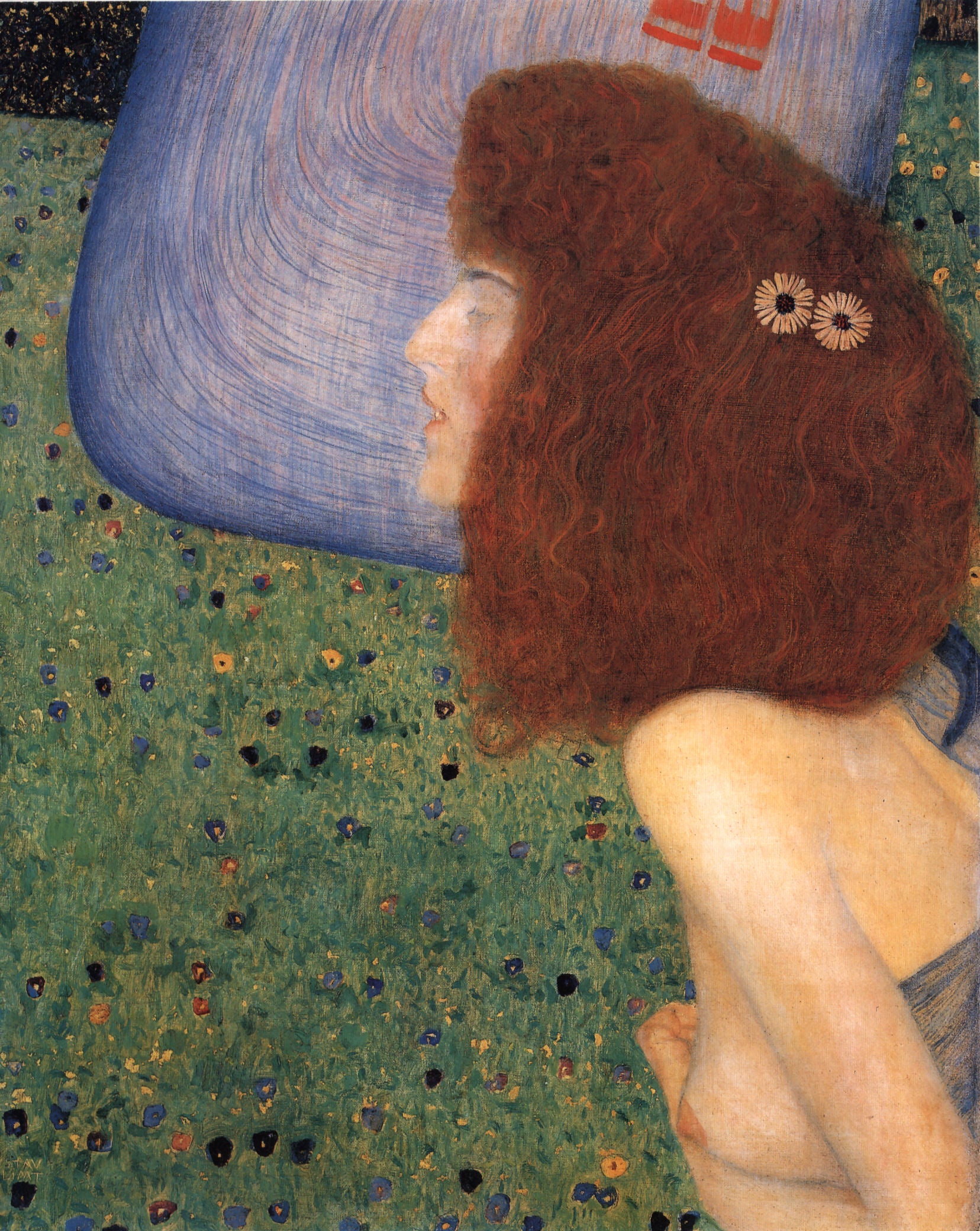 Girl With Blue Veil by Gustav Klimt,A3(16x12")Poster