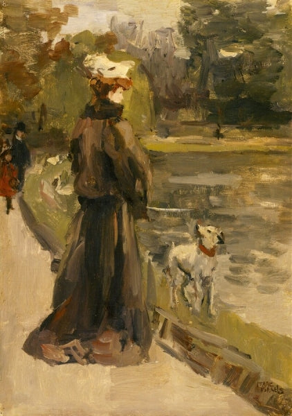 Bois de Boulogne, Paris, vintage artwork by Isaac Israels, 12x8" (A4) Poster