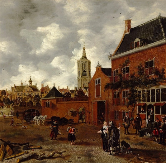 Beest Street in The Hague, vintage artwork by Sybrand van Beest, 12x8" (A4) Poster