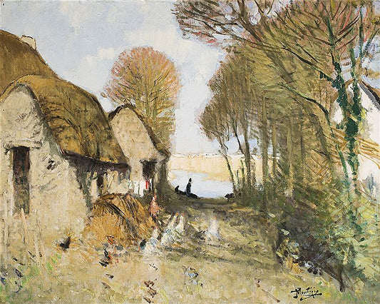 A Farm in Briere, vintage artwork by Pierre-Eugène Montezin, 12x8" (A4) Poster