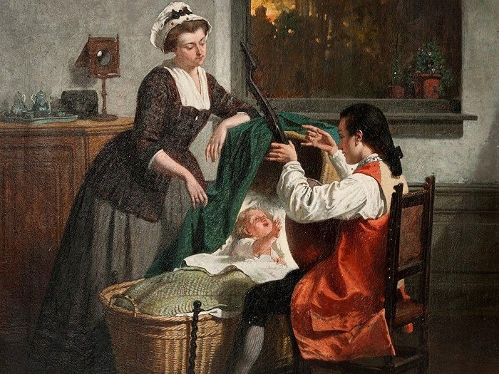 Der Angehende Musiker, vintage artwork by Auguste Serrure, 12x8" (A4) Poster