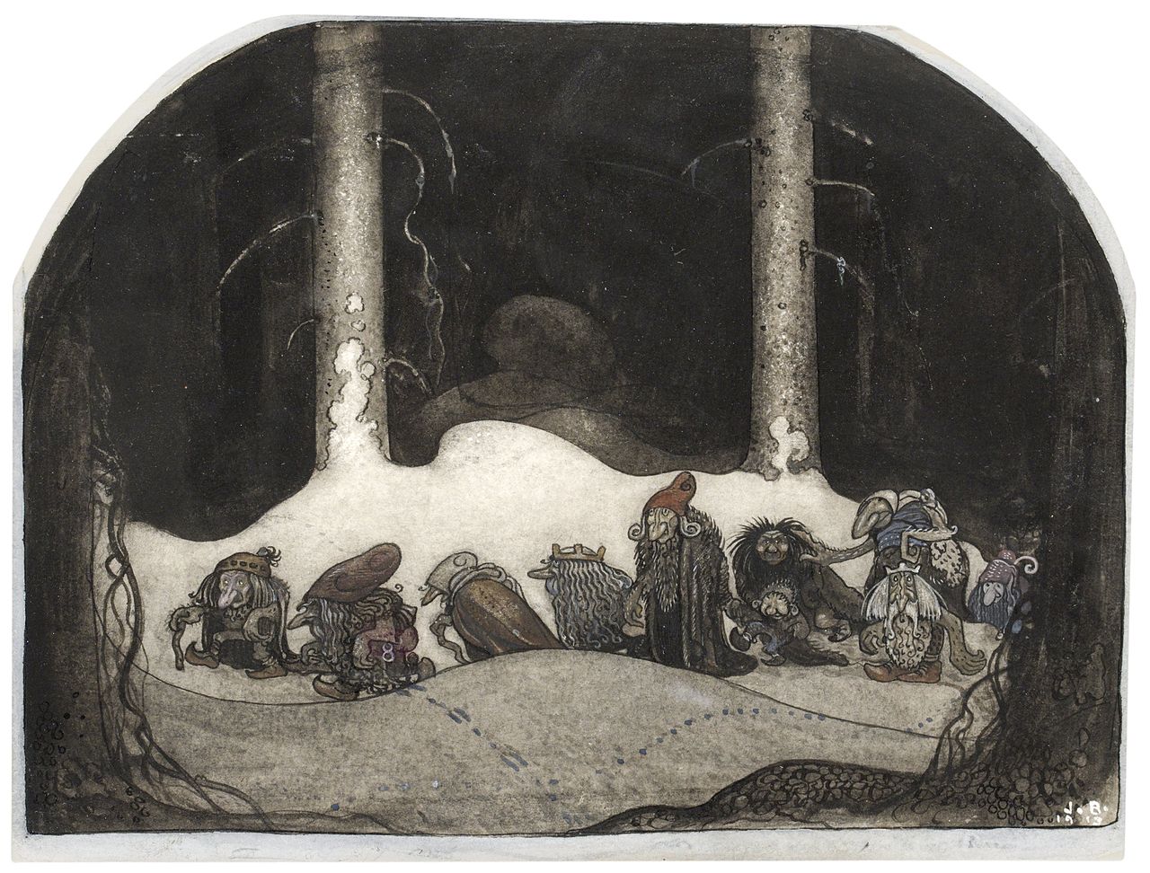 In the Christmas Night by John Bauer,16x12(A3) Poster