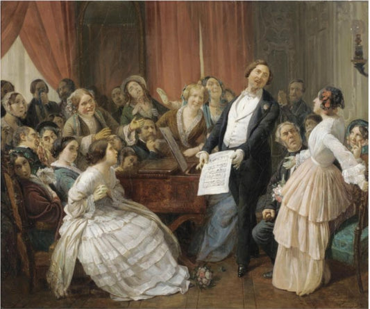 Triumph of a Tenor at a Musical Matinee, vintage artwork by Francois-Auguste Biard, A3 (16x12") Poster Print