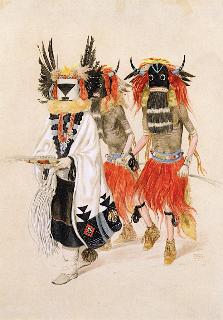 Three Indian Dancers by Joseph Jacinto Mora,16x12(A3) Poster