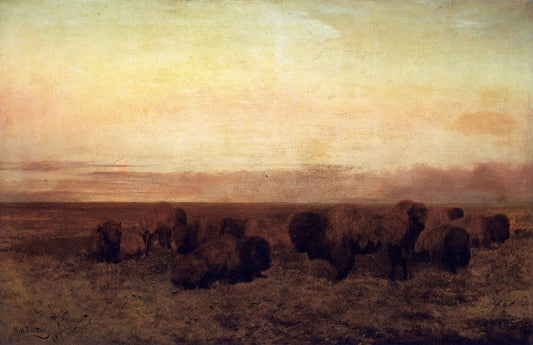 Remnant of the Herd, vintage artwork by Newbold Hough Trotter, 12x8" (A4) Poster