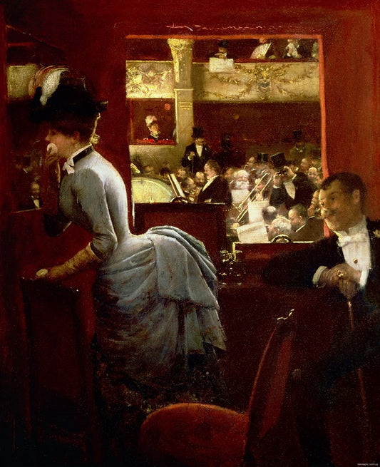The Box by  the Stalls, vintage artwork by Jean-Georges Beraud, 12x8" (A4) Poster