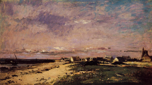 French Coastal Scene, vintage artwork by Charles-François Daubigny, A3 (16x12") Poster Print