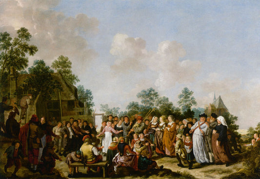 Peasant Wedding, vintage artwork by Jan Miense Molenaer, 12x8" (A4) Poster