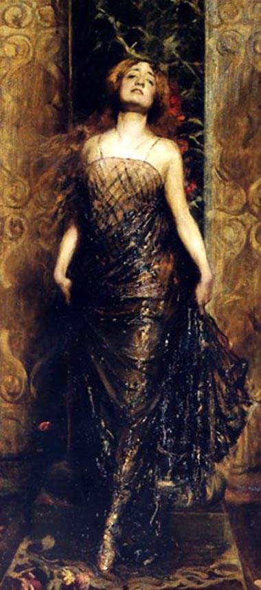 Lyda Borelli, vintage artwork by Cesare Tallone, 12x8" (A4) Poster