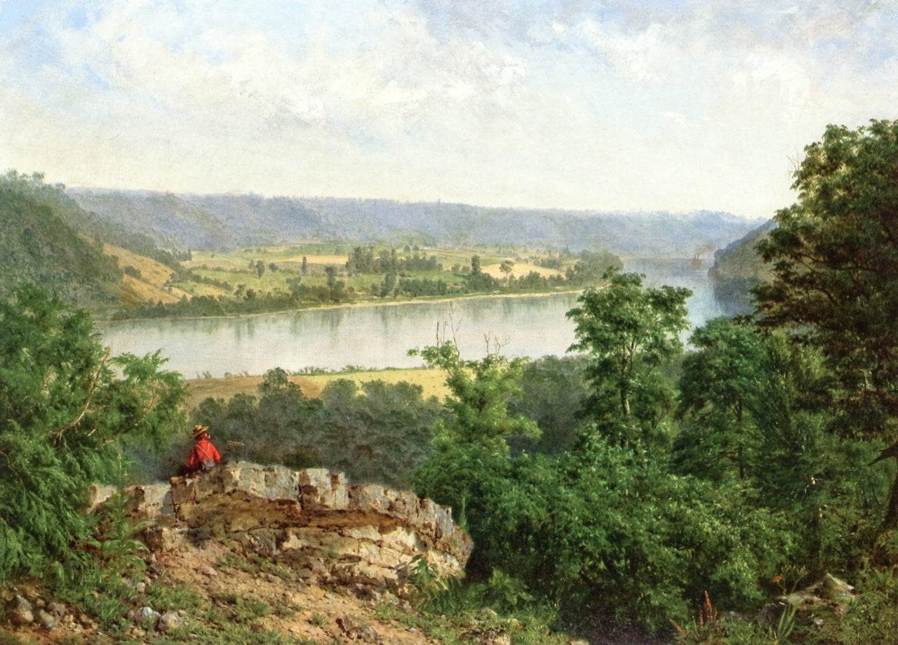 Hudson River View, vintage artwork by Alexander Helwig Wyant, 12x8" (A4) Poster