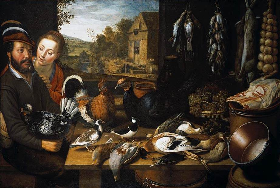 Larder Still Life with Cheese, vintage artwork by Floris van Schooten, 12x8" (A4) Poster